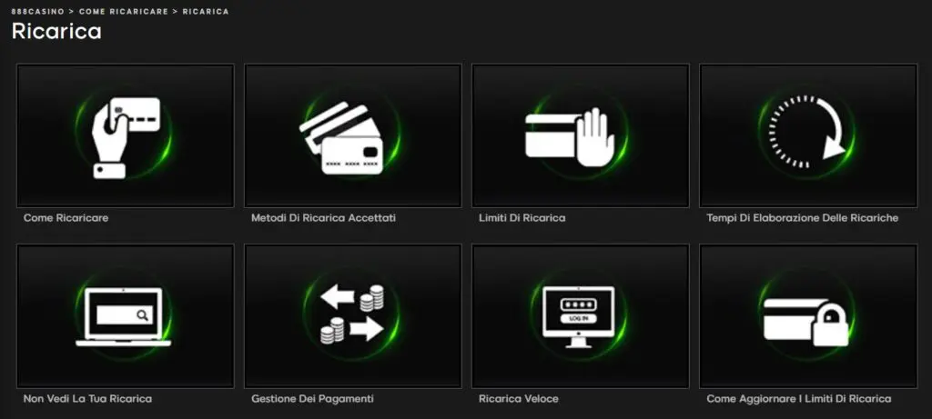 faq ricarica faq ricarica 888casino