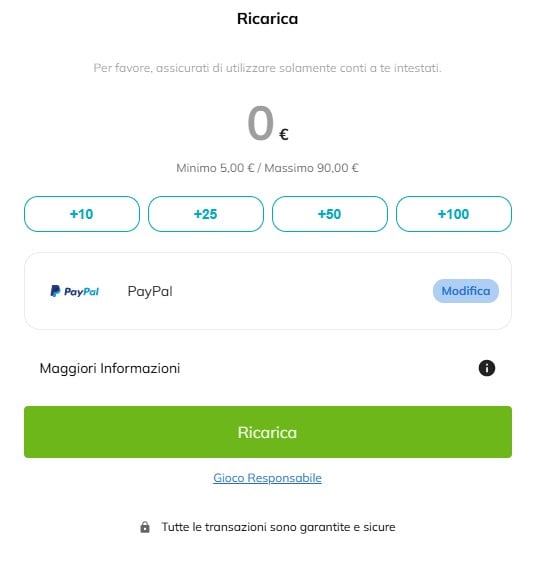 ricarica 5 euro per bonus ricarica 5 euro paypal