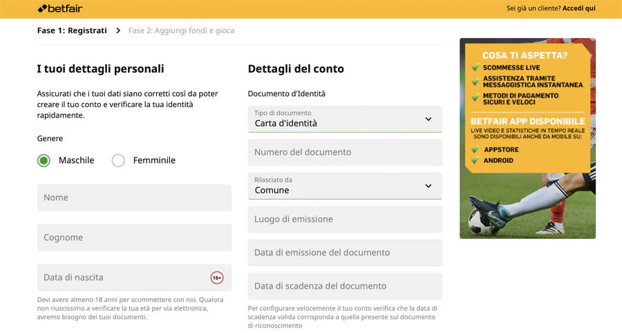 registrazione betfair registrazione betfair