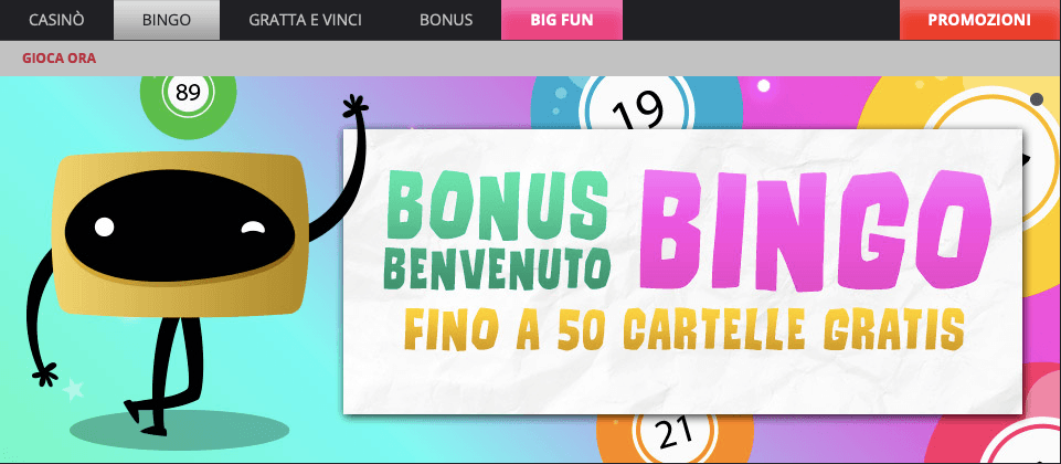 bingo 7 esempio bonus benvenuto bingo