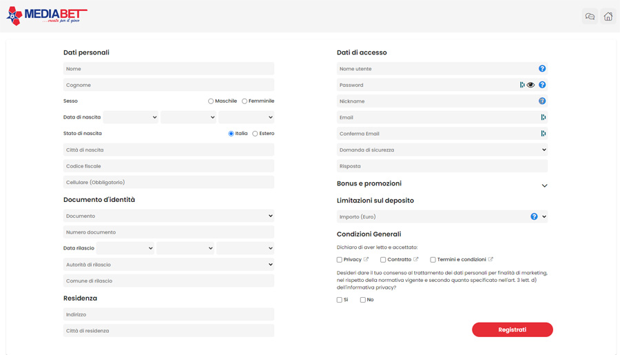 registrazione mediabet registrazione mediabet