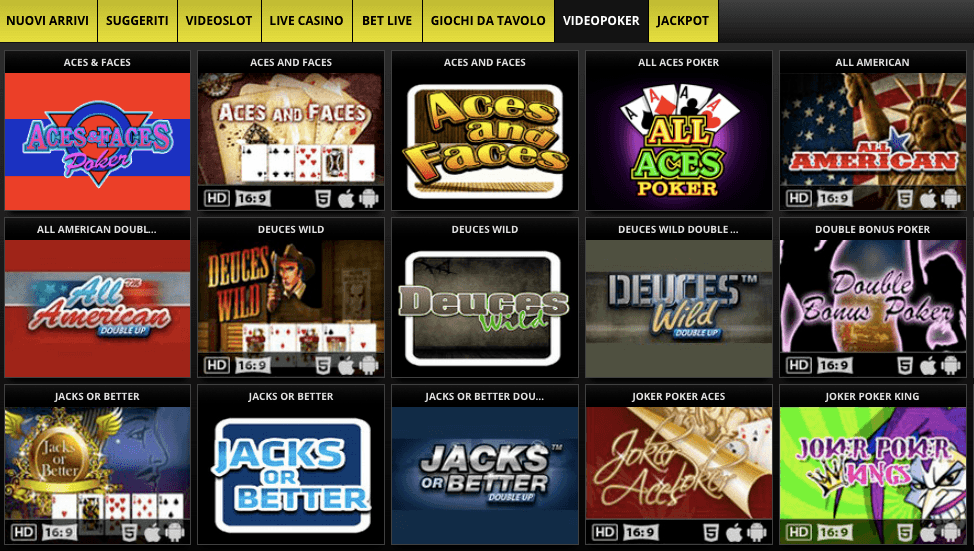 videopoker 8 VinciTuBet Video Poker