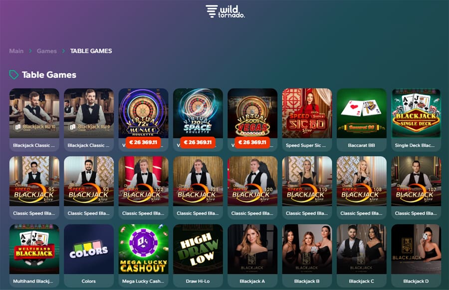 Dovendo considerare il margine della casa per Wild Tornado Casino. giochi tavolo wild tornado