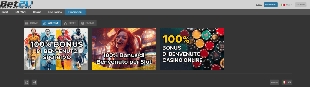 Bet2U offre Demo Gratis? mobile bet2u