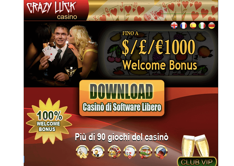 crazy luck casino screenshot interfaccia
