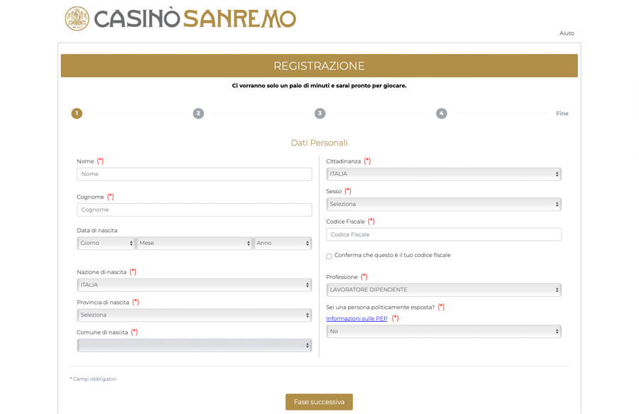 {147} L'edge della casa nel Casinò Online di Sanremo.