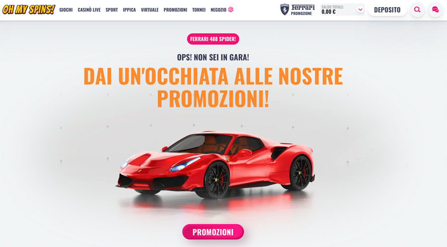 Da evidenziare nella mia recensione ci sono anche <strong>bonus molto speciali</strong> offerti da OhMySpins: eventi speciali ohmyspins
