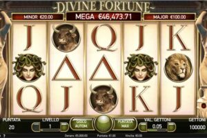 screenshot del slot divine fortune Con un <strong>livello di volatilità medio</strong> offerto da NetEnt, questo gioco può mettere alla prova la pazienza del giocatore con periodi di perdite o piccole vincite.