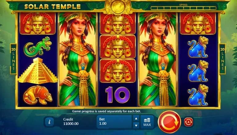 screenshot della slot solar temple