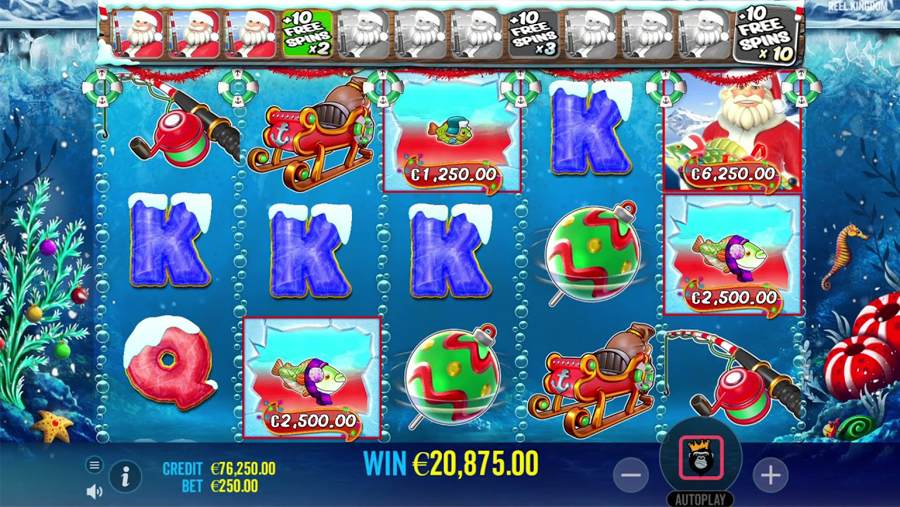 Un aspetto interessante da evidenziare in questa recensione su Christmas Bonanza è la fase dei giri gratuiti. Questi possono attivarsi quando le lettere che formano la parola  <strong>GOLD</strong>  si allineano sui rulli. Nei primi 12 giri, sarà possibile aggiungere 5 spins gratuiti extra per ogni simbolo aggiuntivo che comparirà. Ogni volta che si ottiene una vincita, i simboli vincenti esplodono e vengono sostituiti.