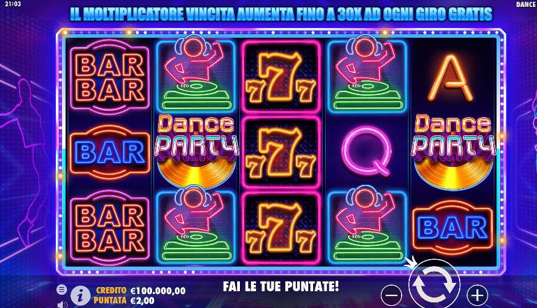 La Slot Dance Party presenta una  <strong>elevata volatilità</strong>  secondo gli standard di Pragmatic Play, il che si traduce in vincite significative, ma con frequenza ridotta.