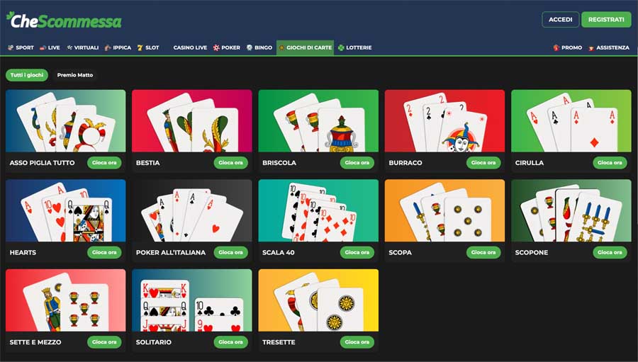 giochi carte scommessa giochi carte scommessa
