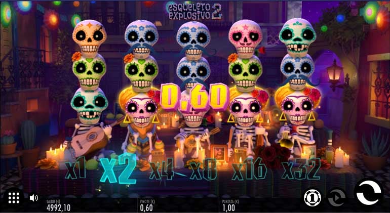 {19} screenshot del gioco slot Esqueleto Explosivo 2