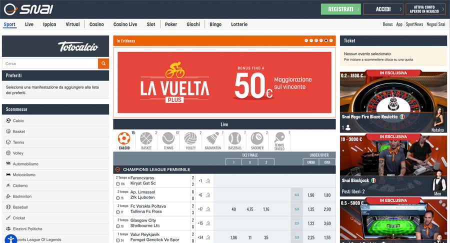 screenshot snai scommesse sportive screenshot snai scommesse sportive