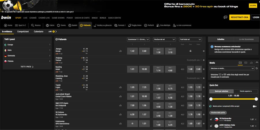 screenshot pallavolo bwin screenshot pallavolo bwin