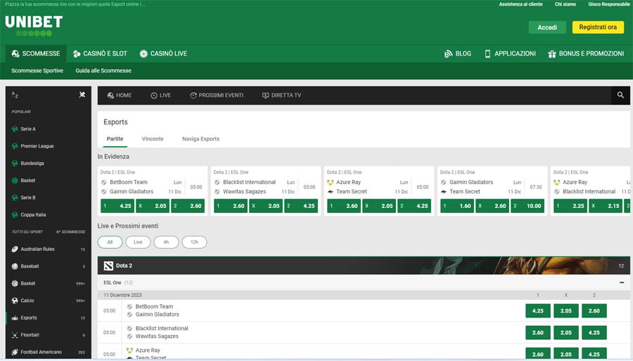 {50} screenshot unibet scommesse esports