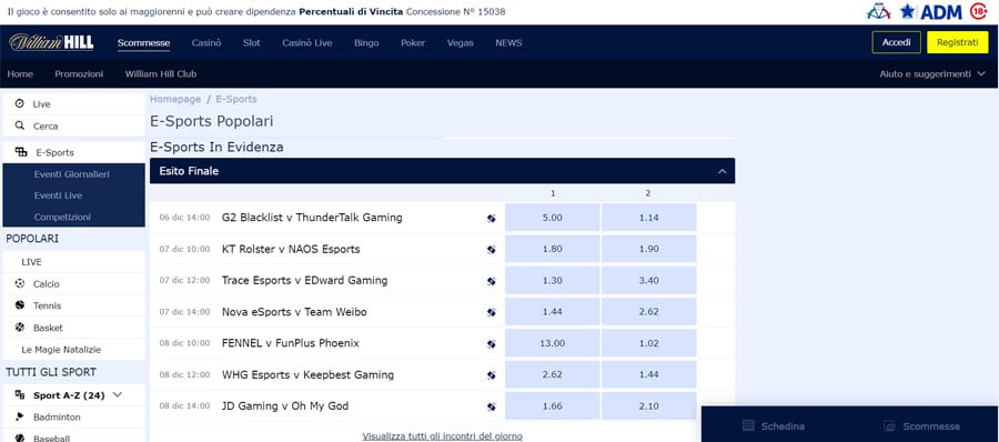 {46} screenshot william hill scommesse esports