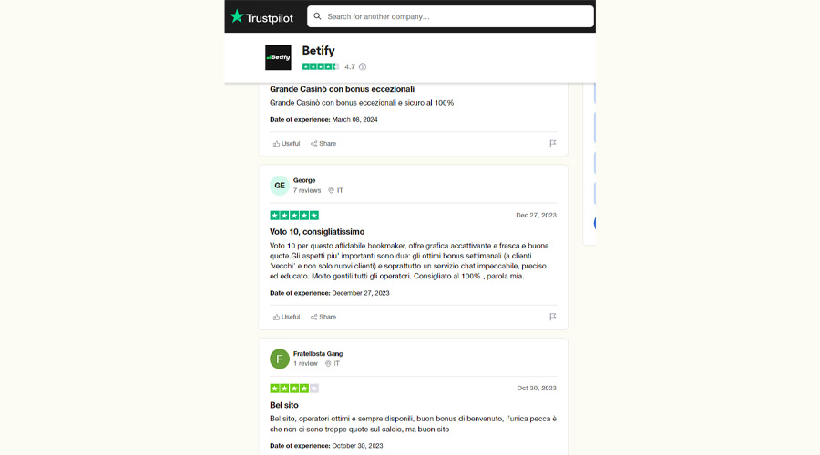 screenshot trustpilot betify trustpilot betify
