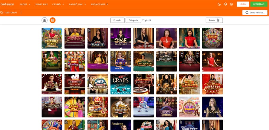 screenshot giochi live betsson giochi live betsson