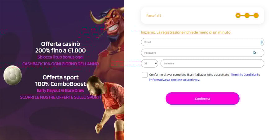 registrazione happyslots