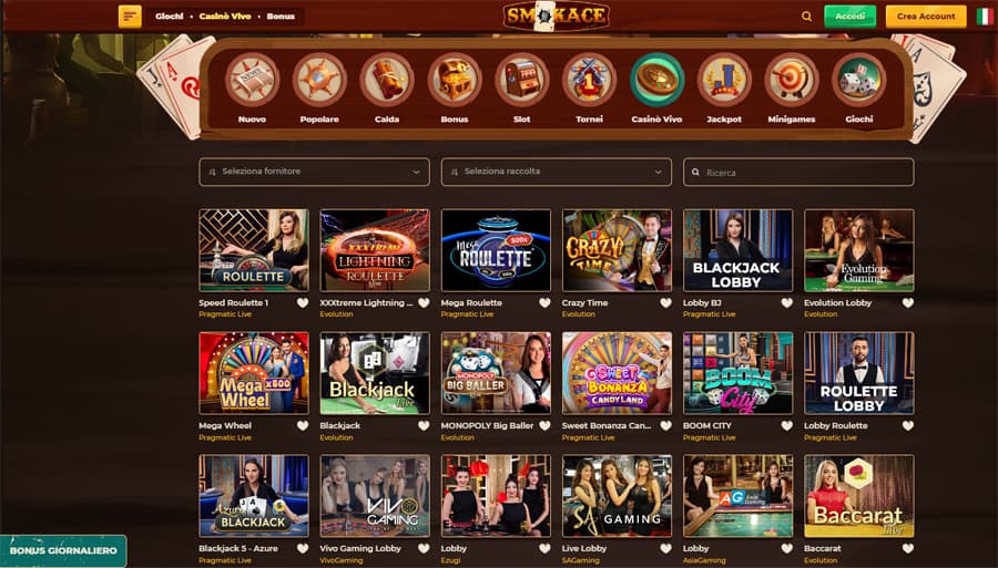 screenshot live casino smokace live casino smokace