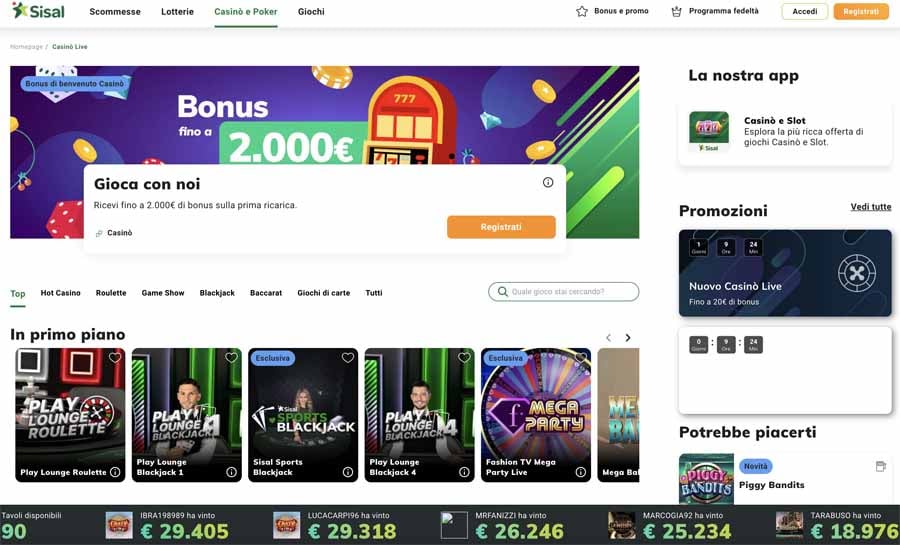 casino live sisal Sisal Live Casino