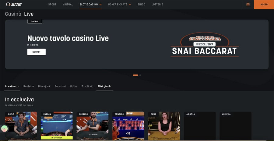 casino live snai SNAI Live Casinò