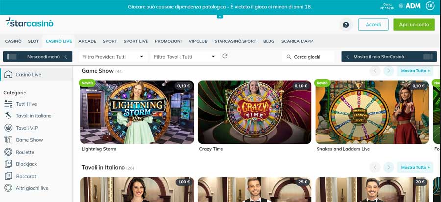 {51} klarna casino giochi live starcasino
