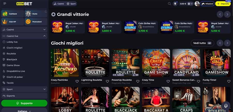 giochi live bdmbet