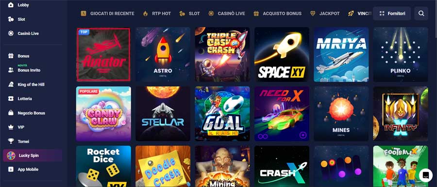 Presenza di app mobile Casinò dal vivo di alta qualità