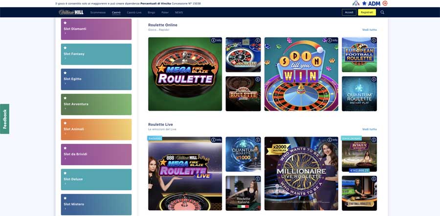 william hill roulette american Admiralbet, altro nome importante nel panorama italiano, si distingue per la sua particolare proposta, offrendo persino un metodo di pagamento esclusivo.