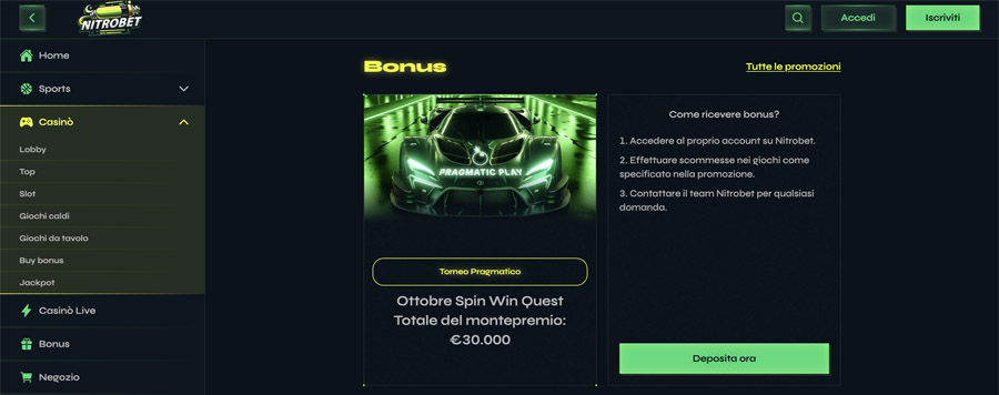 eventi speciali nitrobet