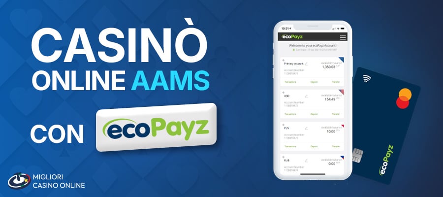 MCO aams EcoPayz Casinò online aams con Ecopayz più noti