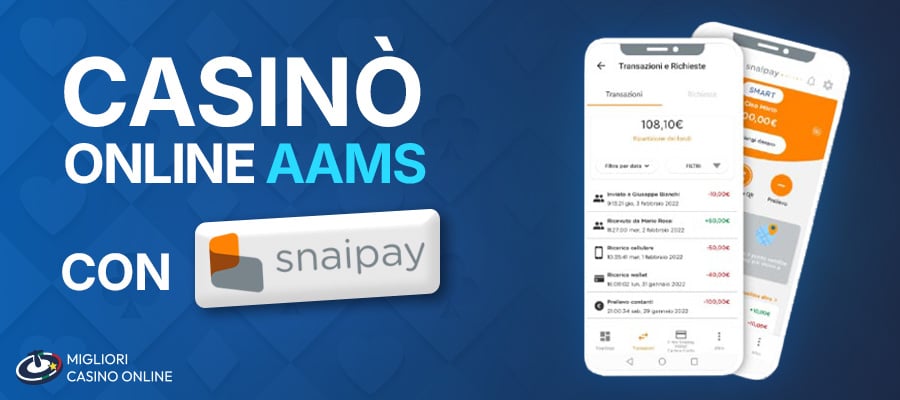 MCO aams Snaipay migliori casinò online con snaipay
