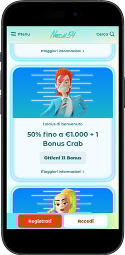 bonus benvenuto neon54