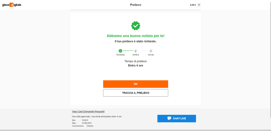 prelievi gioco digitale