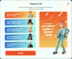 Ultimo bonus di benvenuto, che offre tre giri gratuiti per ogni euro depositato. Il numero massimo di vincite è limitato a...