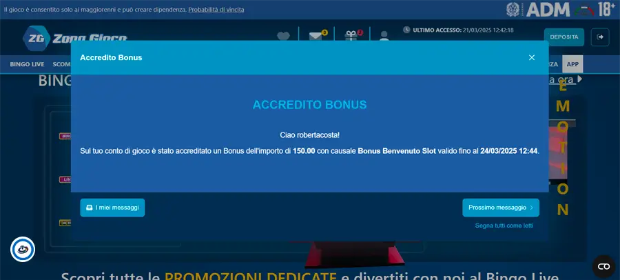 bonus zona gioco
