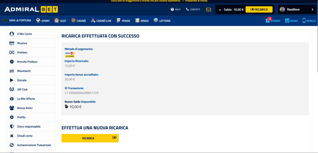 deposito casinò deposito admiralbet