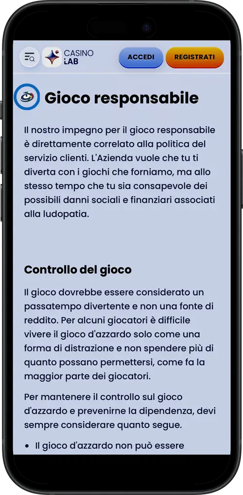 gioco responsabile casinolab