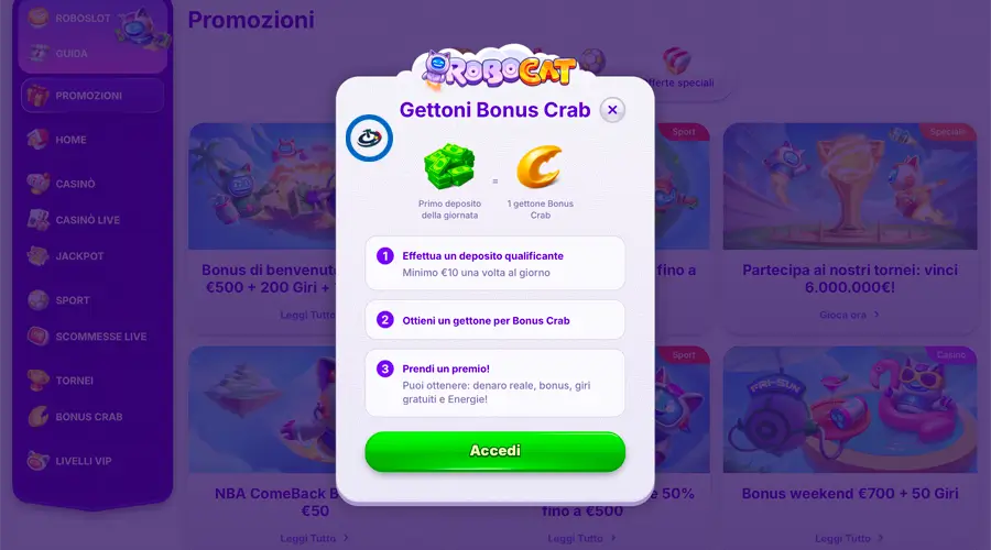 robocat bonus crab robocat bonus crab