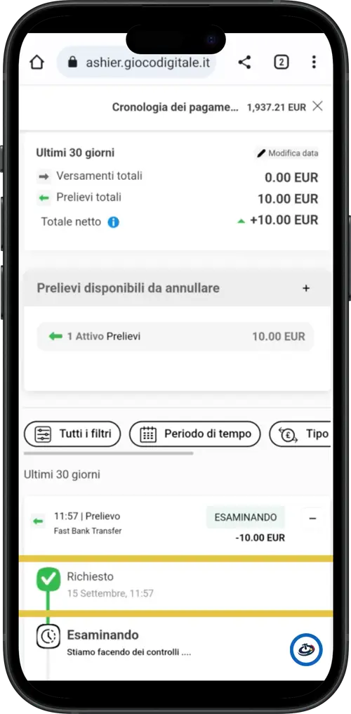 cassa gioco digitale